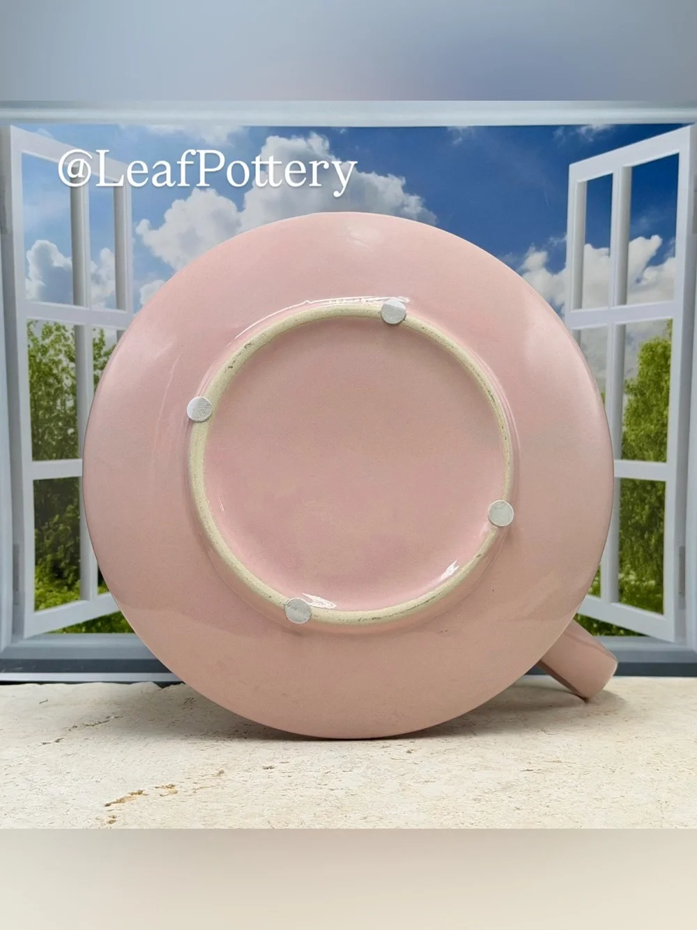 Large Pink Teacup Planter with Saucer & Drainage Hole | Unique Ceramic planter